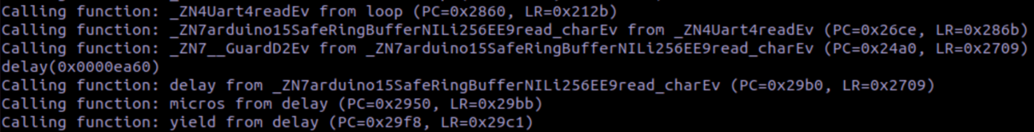 picture showing the delay function being executed